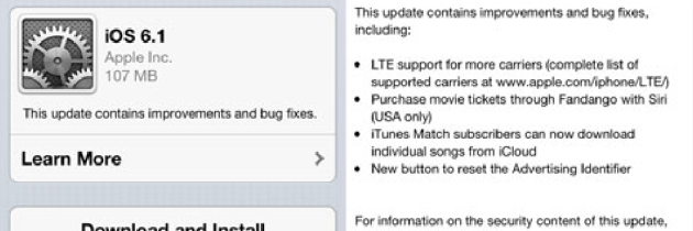 iOS 6.1 rolling out today on iPhone, iPad, and iPod Touch